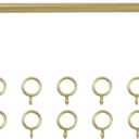 TWOPAGES 16" to 28" Gold Cafe Curtain Rod with Rings, Short Adjustable Rod Set Perfec for Café Curtains and French Doors, 1 Pack