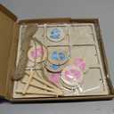 Geetery Gender Reveal Table Board Game Wooden Gender Reveal Board with 10 Game Chips 1 Twine and 1 Support Easel Funny Baby Shower Ideas for Boy or Girl Party Supplies Baby Table Decor (Footprint)