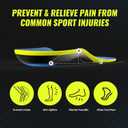 Bukihome Running Insoles for Men Women - Arch Support Orthotics Inserts - Shock Absorption and Cushioning for Basketball Walking - Comfortable Insole for Standing All Day(Light Blue, S)