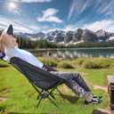 Wind Tour Portable Camping Chair Lightweight Foldable Outdoor Chair for Hiking Camp Backpacking Lawn Beach Fishing Picnic with Carry Bag (Black)