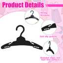 Soulchen 100 Pcs Doll Clothes Hangers for 18 Inch Dolls, Plastic Clothes Hangers with Non-Slip Clips, Space-Saving Wardrobe Accessories for Gown Dress Outfit (Black)