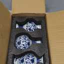 Set of 3 Small Blue & White Porcelain Vases, Fambe Glaze Porcelain Vases Set of 3, Classic Ceramic Flower Vases for Home Dcor