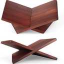 Wood Book Stand for Reading - 15° Angle Book Display Stand for Cookbooks, Textbooks, Sheet Music & Tablets, Magazines (Redwood)