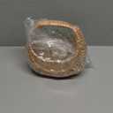 Rattan Half Moon Wicker Basket, Small Wicker Woven Basket with Handle, Woven Wedding Flower Girl Baskets, Picnic Basket, for Home Wedding Decor, Photo Props, Camping