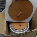 JOJUNO White Ceramic Canister Set with Wooden Lids  3-Piece Airtight Food Storage Jars for Kitchen, Embossed Design, Small/Medium/Large Sizes (30/48/82 oz)  Flour, Sugar, Coffee, Tea Containers