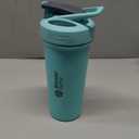 BlenderBottle Sport Sleek Shaker Cup Insulated Stainless Steel Water Bottle with Wire Whisk, 25-Ounce, Seafoam