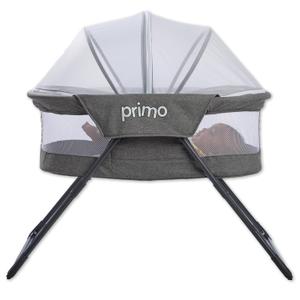 Cocoon Deluxe Folding Travel Bassinet (Heather Gray) - Lightweight Baby Bed and Portable Bassinet with Removable Mesh Canopy, Perfect Travel Crib & Bedside for Baby, Includes Carrying Tote Bag