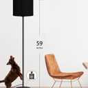 Floor Lamp Black, Standing Lamp, 58" Tall Lamps for Living Room, Simple Pole Lamp with Black Lampshade, On/Off Foot Pedal, Bright Dimming Light for Kids Room Bedroom Office Decor(Without Bulbs)