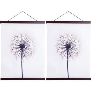 2 Pack Magnetic Poster Hanger Frame, 28x22 28x40 28x29 Light Wood Wooden Magnet Canvas Artwork Print Dowel Poster Hangers Frames Hanging Kit (Walnut, 28", 2 Packs)