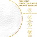 DaYammi 100 Pcs Gold Plastic Plates - 10 inch Clear Gold Dinner Plates Plastic Plates Disposable - Hammer Pattern Design - Fancy Disposable Plate - Heavy Duty Party Plate Ideal for Wedding