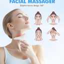 SDKWDH Red Light Therapy for Face and Neck, 7 Color Face Massager Tool for Wrinkles, Double Chin, Vibrating Facial Massager with Thermals for Skin Care, Gifts for Women Men, Glossy White
