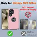 JAME for Samsung Galaxy S24 Ultra Case, Slim Fit Shockproof Heavy Duty Protective Cover with Ring Holder Stand Kickstand, Military-Grade Protection Phone Case for Galaxy S24 Ultra 6.8", Pink