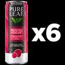 Pure Leaf Mental Focus Sparkling Real Brewed Iced Tea, Raspberry, 12 fl oz Cans (6 Pack), Caffeine, L Theanine, Zero Sugar, Zero Calories (EXP 12/07/26)