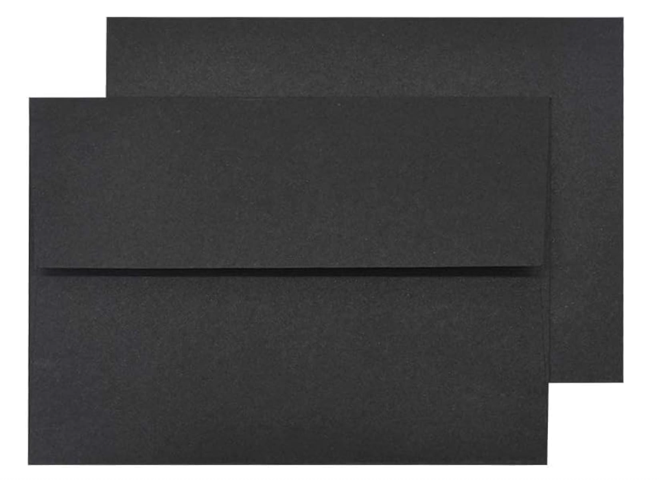 A7 Black Invitation 5x7 Envelopes - Self Seal, Square Flap