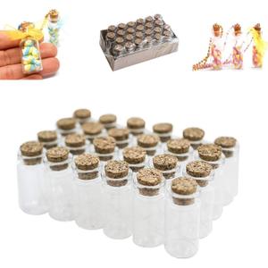 Super Z Outlet Mini Clear Glass Jars Bottles with Cork Stoppers for Arts & Crafts, Projects, Decoration, Party Favors - Size: 1-1/2" Tall X 3/4 Inches Diameter (48 Count)