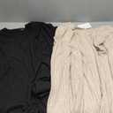3 Pack Women's Ribbed Maternity Shirts, Long Sleeve V Neck Pregnancy Sweaters with Side Split Pregnant Clothes (XX-Large, Brown, Apricot, Black)