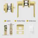 goldenwarm Exterior Door Lock Set Gold Front Door Lock Set, Heavy Duty Zinc-alloyed Front Door Handle and Deadbolt Set (1 Pack)