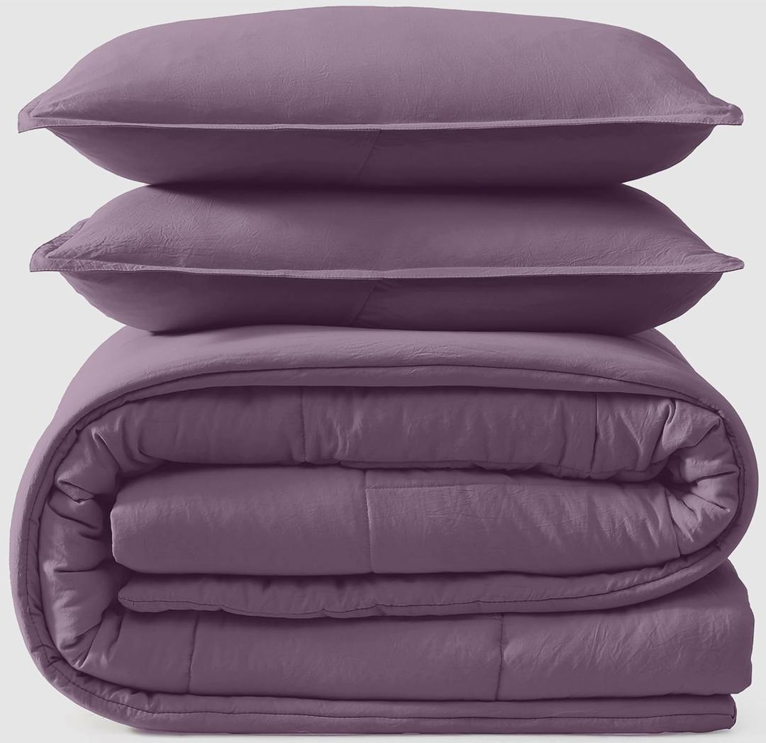 UGG Leonora Comforter Set with 2 Pillow Shams Lightweight Down Alternative Blanket Reversible Cozy Warm All Season Washable and Hypoallergenic Bedding Set, Full/Queen, Purple Shadow