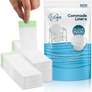 Disposable Bedside Commode Liners for Adult Portable Toilet Chair Seat Bucket and Bedpan | 12 pack | Universal Fit Liners for Home Medical Care