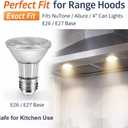Drart PAR20 LED Range Hood Light Bulbs Under Hood, 60W Incandescent Stove Light Bulbs Replacement, 7W LED Appliance Bulbs Stove Hood, E26 Dimmable 3000K 595LM (Pack of 2)