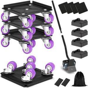 Heavy Duty Furniture Movers with Wheels, Carbon Steel Furniture Dolly, Heavy Furniture Moving Wheels Dollies Casters Rollers, Furniture Lifter Tool for Moving Furniture, Max Load 1200LB (4.1 x 4.1 IN) (Medium)