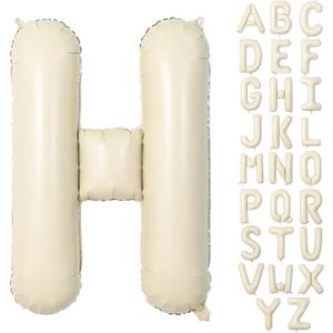 40 Inch Letter Balloons H, G, Y, U, A,  G, Cream White, Self Inflating Beige Customize Helium Balloon Letters H for Women Girls Happy Birthday Oh Baby Shower Party Decoration 40 Inch Letter Balloons H, G, Y, U, A,  G, Cream White, Self Inflating Beige Customize Helium Balloon Letters H for Women Girls Happy Birthday Oh Baby Shower Party Decoration