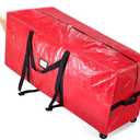 BALEINE 7.5 ft Rolling Christmas Tree Storage Bag, 2 Swivel Wheels for Easy Moving, Heavy Duty Extra Large Artificial Christmas Tree Bag with Reinforced Carry Handles and Fixed Buckle (Red)