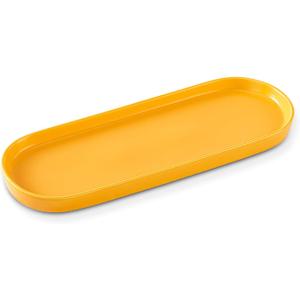 Simple Style Ceramic Sink Tray - Bathroom and Kitchen Cosmetics Dish, Candle and Perfume Tray (Yellow)