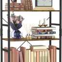 NUMENN 5 Tier Bookshelf, Tall Bookcase Shelf Storage Organizer, Modern Book Shelf for Bedroom, Living Room and Home Office, Vintage