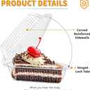Zezzxu 100 Pack Cake Slice Containers, Clear Plastic Pie Slice Containers Disposable Triangle Containers with Lids for Desserts, Cheesecake Carriers, To-Go Slice Cake Boxes