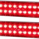 7.5 inch Aluminum Housing Red Stop Brake Turn Signal LED Trailer Lights 24LEDs Waterproof Surface Mount Side Marker Lights for Truck Tractor Motorcycle Jeep RV, 2Pcs