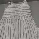 Ecavus Womens Maternity Tank Dress Stripe Color Block Sleeveless Knee Length for Baby Shower (Size Medium, White Grey Stripe)