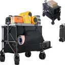 700lb Double Decker Wagon Collapsible Cart Foldable Heavy Duty Wagon Collapsible400L,54" Extended Foldable Cart with Wheels for Camping Fishing & Outdoor Use, Beach cart