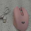 Wireless Gaming Mouse, Rechargeable Wireless Computer Mouse, 7-Color LED Light, Ergonomic Mouse with 6 Silent Click Buttons, 3 Adjustable 2400 DPI Wireless Mouse for Laptop,PC,Mac, Pink