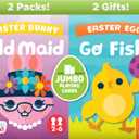 4 x Chuckle & Roar - Easter Old Maid and Go Fish - Basket Stuffer - 2 Game Pack - Ages 3 and Up