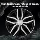 14 Inch Hubcaps with Adjustable Steel Retention Rings, Premium ABS Universal Fit, Set of 4 Wheel Covers (Silver-Black)