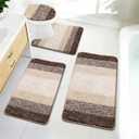 Bsmathom Bathroom Rugs Sets 4 Piece with Toilet Cover, Absorbent Microfiber Bath Mats for Bathroom,Non Slip Bath Mat Washable with U-Shaped Contour Toilet Mat for for Bathtub, Shower