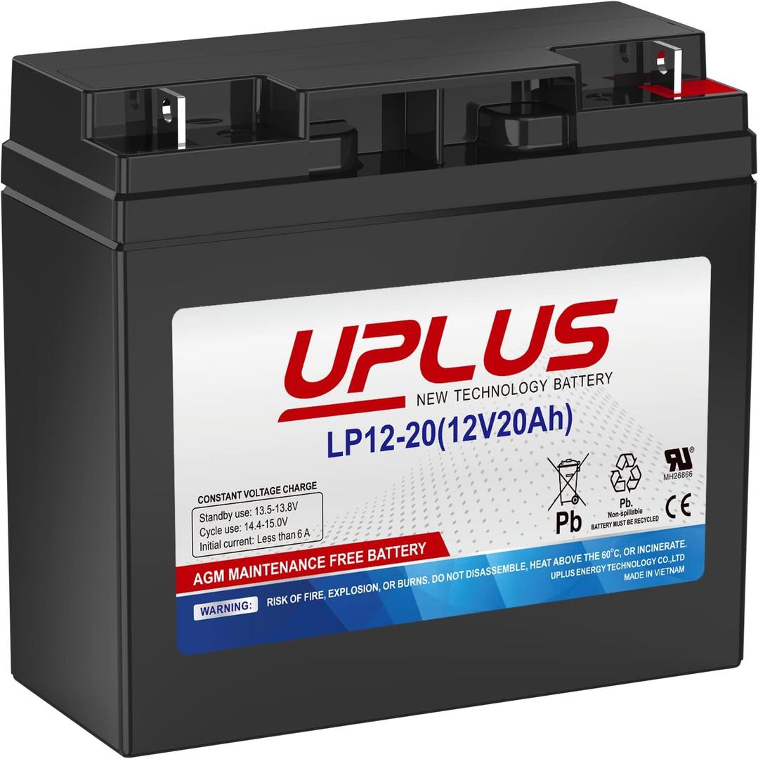 UPLUS LP12-20 12V 20Ah Deep Cycle AGM Battery, Rechargeable SLA Batteries, Replace for EXP12200, HR22-12, BP20-12, F19-12B, UB12200, FM12200, 6fm20, ML22-12, ML18-12, EXP12180, DJW12-20Z