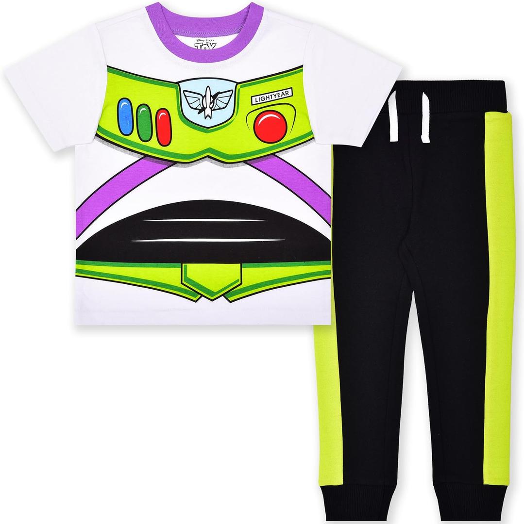 Disney Toy Story Woody and Buzz Lightyear Boys Short Sleeve T-Shirt and Pants Set for Toddler and Little Kids (5)