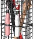 AWTATOS Umbrella Holder Entryway, Umbrella Stand Freestanding, Metal Square Umbrella Rack Organizer with a Removable Drip Tray, Hooks, Black