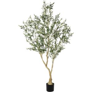 Olive Trees Artificial Indoor - Faux Olive Tree 7ft with Large Olive Branches and Lifelike Fruits - Fake Olive Tree for Modern Home Office House Living Room Decor