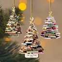 Personalized Book Ornament, Custom Book Ornaments for Christmas Tree, 2025 Acrylic Book Tree Decoration, Booklovers Gift for Bookworm, Book Club, Bookish, Library (Style 1)