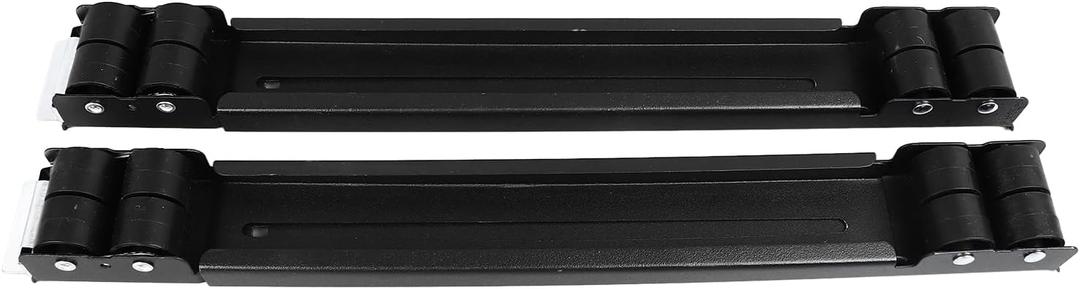 CDQL 2PCS Appliance Rollers Heavy Duty - Furniture Washing Machine Dolly - Black Extendable Washing Machine Dolly Bracket - 16 Wheels with Brake 661lbs Bearing Fridge Moving Base