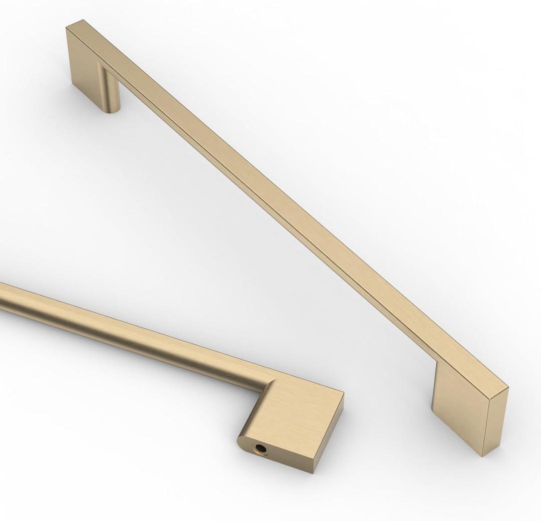 Asidrama 10 Pack 7.5 Inch(192mm) Brushed Brass Kitchen Cabinet Handles, Cabinet Pulls Kitchen Cabinet Hardware for Cupboard Drawer Pulls