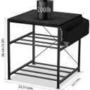 AHOWPD 3D Printer Stand with Filaments Storage - 3D Printer Table Filament Storage Rack Heavy Duty 3D Desk for Workshop Studio Office (Black)