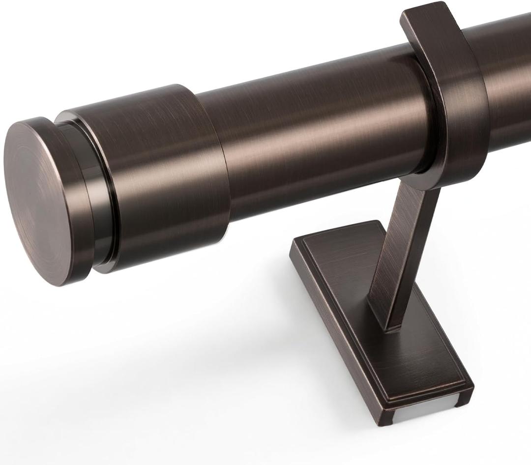 1 ¼” Heavy Duty Adjustable Curtain Rod, 6-12ft, Brushed Bronze
