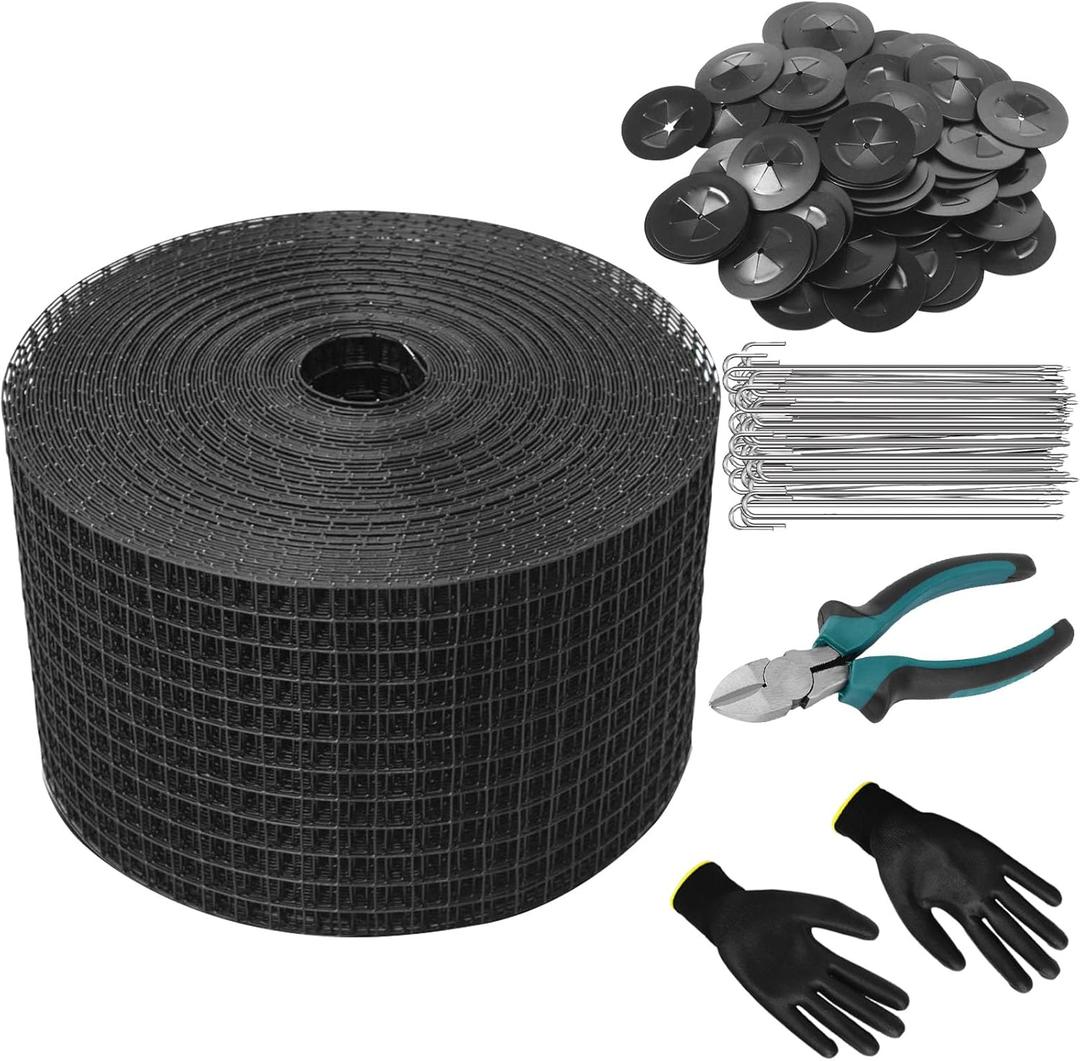 Solar Panel Bird Guard,6in x 50ft Critter Guard for Solar Panels,Pigeon Solar Mesh with 30pcs Clips,Heavy Duty Galvanized Critter Guard,Solar Panel Bird Wire with Cutting Plier,Gloves