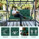 Porch Swing Cushions 60x40 Inch, 5" Extra Thick Waterproof Outdoor Swing Seat Cushion with Backrest & 8 Non-Slip Ties PP Cotton + Memory Foam Fill, Fade-Resistant 3-Seater Replacement for Patio Bench, 60x40x5inch