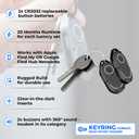 Rolling Square AirNotch Pro Dual - Bluetooth Tracker Keychain - Compatibile with Both Apple iOS Find My and Google Android Find Hub – Replaceable Batteries, Loud 360° Sound, Anti-Loss Locator, Gray