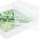 HQAUT Square Clear Plant Saucers 16/14/12/10/8/6/4 Inch, 5 Pack Plant Pot Trays, Durable Plastic Water Catcher Trays for Planter Pots, Flower Plant Drip Trays for Indoor & Outdoor Plants